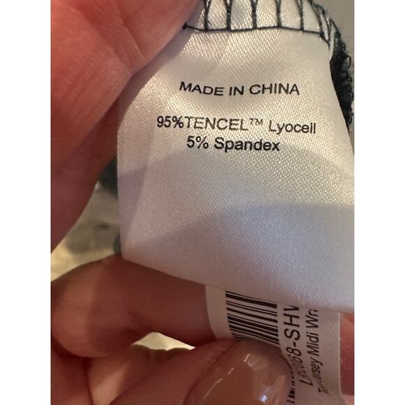 Quince Tencel Jersey Midi Wrap Dress XL Dark Olive - Picture 10 of 11